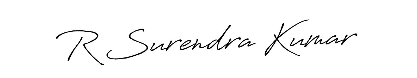 Make a beautiful signature design for name R Surendra Kumar. With this signature (Antro_Vectra_Bolder) style, you can create a handwritten signature for free. R Surendra Kumar signature style 7 images and pictures png