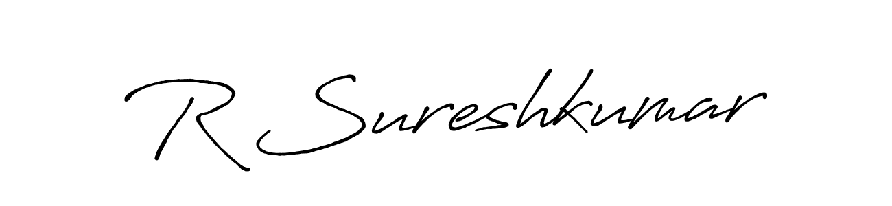The best way (Antro_Vectra_Bolder) to make a short signature is to pick only two or three words in your name. The name R Sureshkumar include a total of six letters. For converting this name. R Sureshkumar signature style 7 images and pictures png
