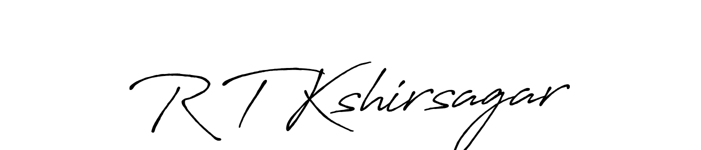 Create a beautiful signature design for name R T Kshirsagar. With this signature (Antro_Vectra_Bolder) fonts, you can make a handwritten signature for free. R T Kshirsagar signature style 7 images and pictures png
