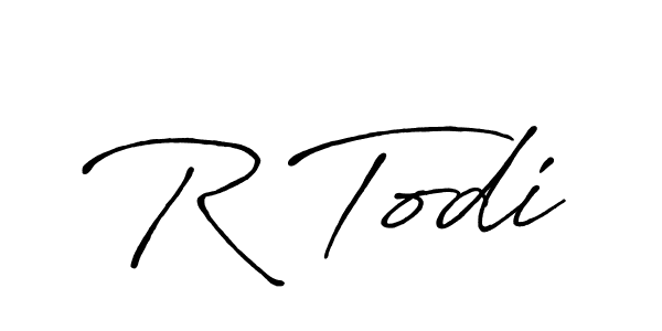 Make a beautiful signature design for name R Todi. With this signature (Antro_Vectra_Bolder) style, you can create a handwritten signature for free. R Todi signature style 7 images and pictures png