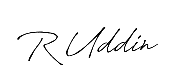 Also we have R Uddin name is the best signature style. Create professional handwritten signature collection using Antro_Vectra_Bolder autograph style. R Uddin signature style 7 images and pictures png