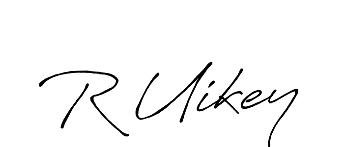 Use a signature maker to create a handwritten signature online. With this signature software, you can design (Antro_Vectra_Bolder) your own signature for name R Uikey. R Uikey signature style 7 images and pictures png