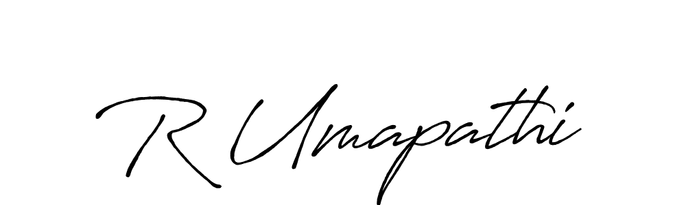 Use a signature maker to create a handwritten signature online. With this signature software, you can design (Antro_Vectra_Bolder) your own signature for name R Umapathi. R Umapathi signature style 7 images and pictures png