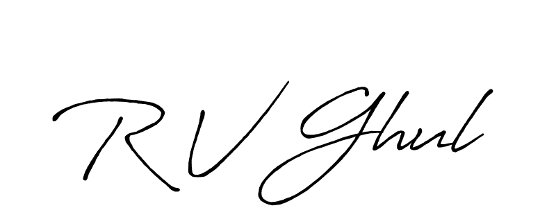 How to make R V Ghul signature? Antro_Vectra_Bolder is a professional autograph style. Create handwritten signature for R V Ghul name. R V Ghul signature style 7 images and pictures png