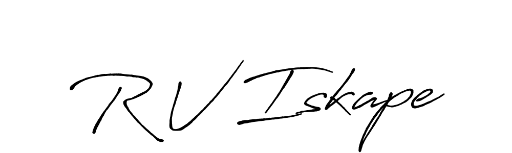 if you are searching for the best signature style for your name R V Iskape. so please give up your signature search. here we have designed multiple signature styles  using Antro_Vectra_Bolder. R V Iskape signature style 7 images and pictures png