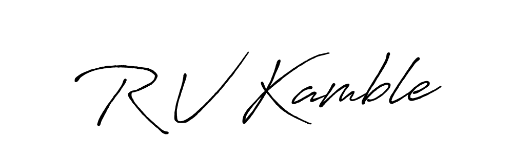 Create a beautiful signature design for name R V Kamble. With this signature (Antro_Vectra_Bolder) fonts, you can make a handwritten signature for free. R V Kamble signature style 7 images and pictures png