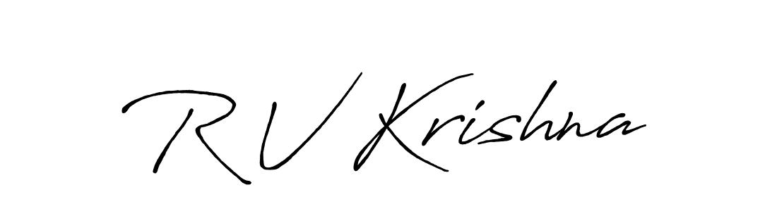 Also You can easily find your signature by using the search form. We will create R V Krishna name handwritten signature images for you free of cost using Antro_Vectra_Bolder sign style. R V Krishna signature style 7 images and pictures png