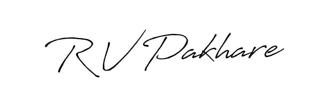 if you are searching for the best signature style for your name R V Pakhare. so please give up your signature search. here we have designed multiple signature styles  using Antro_Vectra_Bolder. R V Pakhare signature style 7 images and pictures png