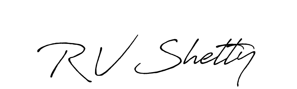 if you are searching for the best signature style for your name R V Shetty. so please give up your signature search. here we have designed multiple signature styles  using Antro_Vectra_Bolder. R V Shetty signature style 7 images and pictures png