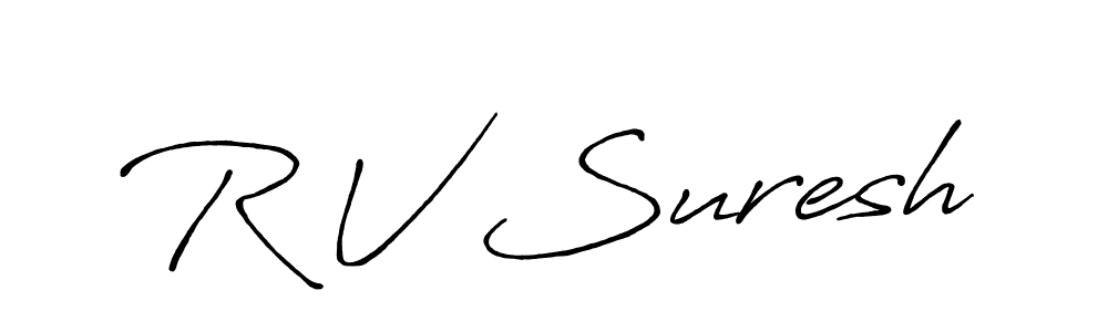 if you are searching for the best signature style for your name R V Suresh. so please give up your signature search. here we have designed multiple signature styles  using Antro_Vectra_Bolder. R V Suresh signature style 7 images and pictures png