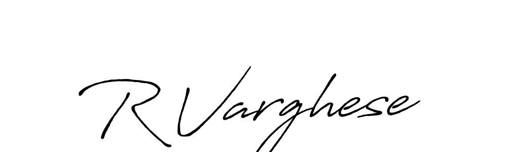 R Varghese stylish signature style. Best Handwritten Sign (Antro_Vectra_Bolder) for my name. Handwritten Signature Collection Ideas for my name R Varghese. R Varghese signature style 7 images and pictures png