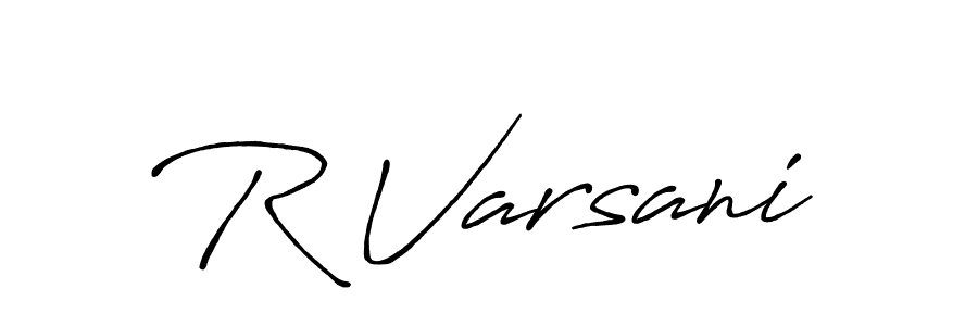 if you are searching for the best signature style for your name R Varsani. so please give up your signature search. here we have designed multiple signature styles  using Antro_Vectra_Bolder. R Varsani signature style 7 images and pictures png