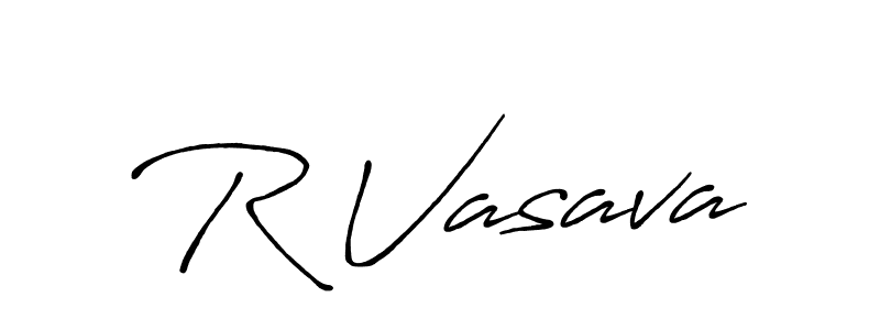 Use a signature maker to create a handwritten signature online. With this signature software, you can design (Antro_Vectra_Bolder) your own signature for name R Vasava. R Vasava signature style 7 images and pictures png