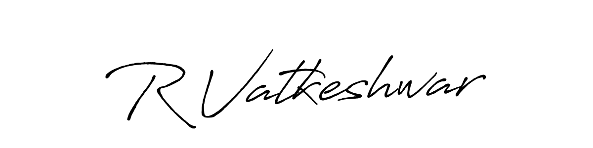 Make a beautiful signature design for name R Vatkeshwar. With this signature (Antro_Vectra_Bolder) style, you can create a handwritten signature for free. R Vatkeshwar signature style 7 images and pictures png