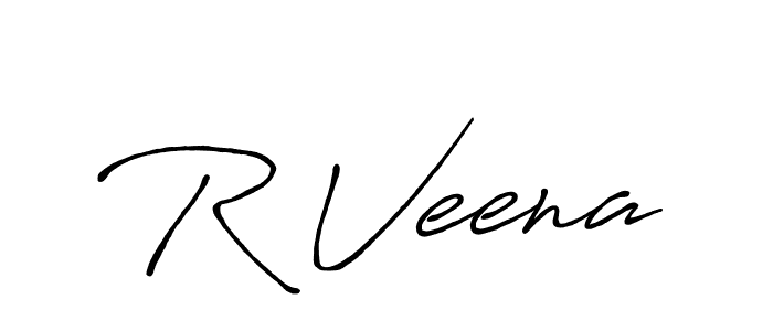 The best way (Antro_Vectra_Bolder) to make a short signature is to pick only two or three words in your name. The name R Veena include a total of six letters. For converting this name. R Veena signature style 7 images and pictures png