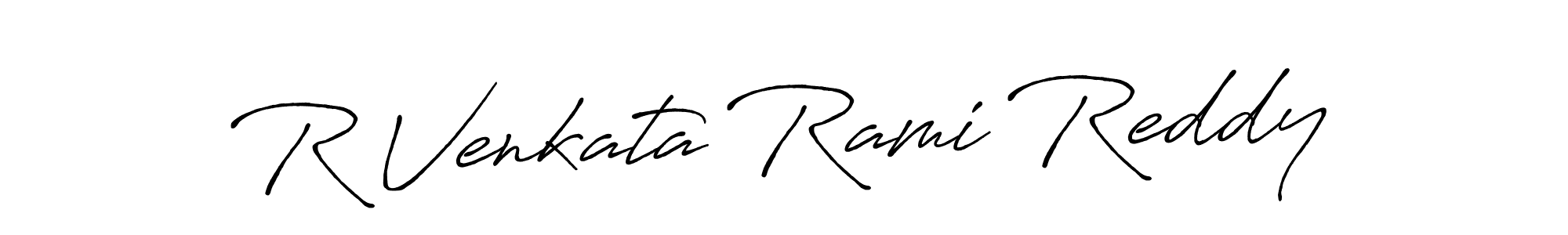 Use a signature maker to create a handwritten signature online. With this signature software, you can design (Antro_Vectra_Bolder) your own signature for name R Venkata Rami Reddy. R Venkata Rami Reddy signature style 7 images and pictures png