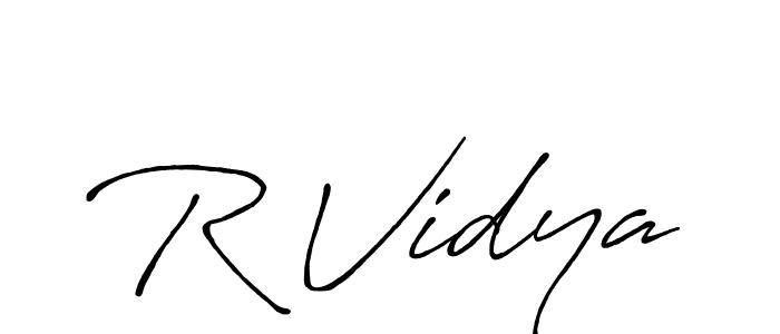 if you are searching for the best signature style for your name R Vidya. so please give up your signature search. here we have designed multiple signature styles  using Antro_Vectra_Bolder. R Vidya signature style 7 images and pictures png