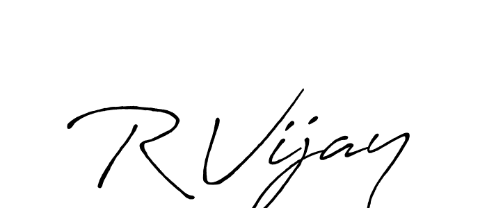 It looks lik you need a new signature style for name R Vijay. Design unique handwritten (Antro_Vectra_Bolder) signature with our free signature maker in just a few clicks. R Vijay signature style 7 images and pictures png