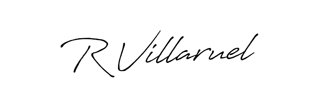 Similarly Antro_Vectra_Bolder is the best handwritten signature design. Signature creator online .You can use it as an online autograph creator for name R Villaruel. R Villaruel signature style 7 images and pictures png