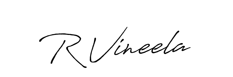 Also we have R Vineela name is the best signature style. Create professional handwritten signature collection using Antro_Vectra_Bolder autograph style. R Vineela signature style 7 images and pictures png