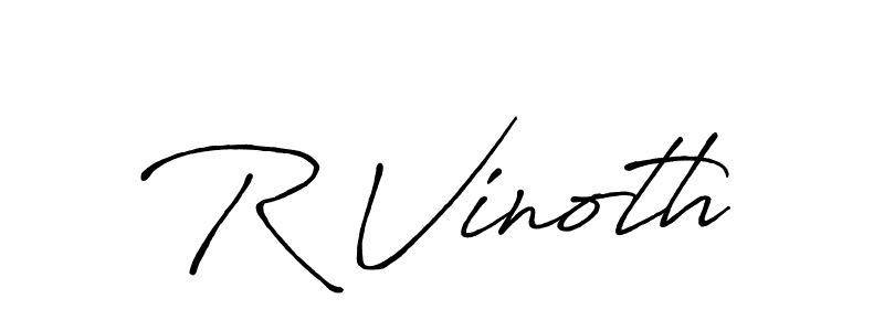 if you are searching for the best signature style for your name R Vinoth. so please give up your signature search. here we have designed multiple signature styles  using Antro_Vectra_Bolder. R Vinoth signature style 7 images and pictures png