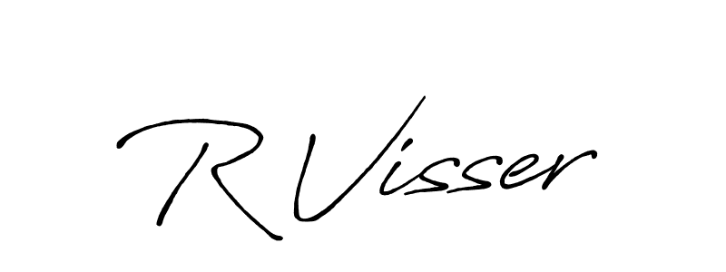 The best way (Antro_Vectra_Bolder) to make a short signature is to pick only two or three words in your name. The name R Visser include a total of six letters. For converting this name. R Visser signature style 7 images and pictures png