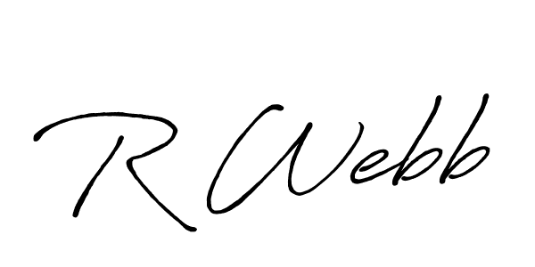 The best way (Antro_Vectra_Bolder) to make a short signature is to pick only two or three words in your name. The name R Webb include a total of six letters. For converting this name. R Webb signature style 7 images and pictures png