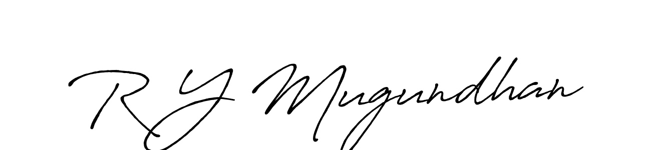How to make R Y Mugundhan signature? Antro_Vectra_Bolder is a professional autograph style. Create handwritten signature for R Y Mugundhan name. R Y Mugundhan signature style 7 images and pictures png