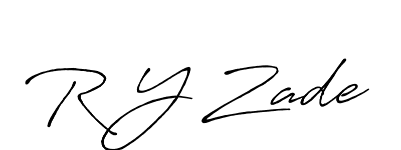 Make a beautiful signature design for name R Y Zade. With this signature (Antro_Vectra_Bolder) style, you can create a handwritten signature for free. R Y Zade signature style 7 images and pictures png