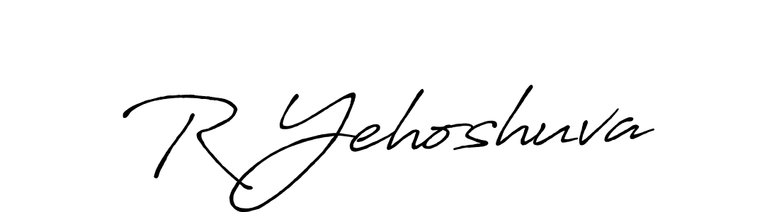 How to make R Yehoshuva name signature. Use Antro_Vectra_Bolder style for creating short signs online. This is the latest handwritten sign. R Yehoshuva signature style 7 images and pictures png