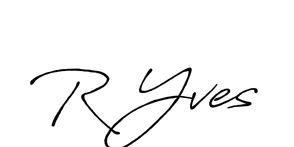 Create a beautiful signature design for name R Yves. With this signature (Antro_Vectra_Bolder) fonts, you can make a handwritten signature for free. R Yves signature style 7 images and pictures png