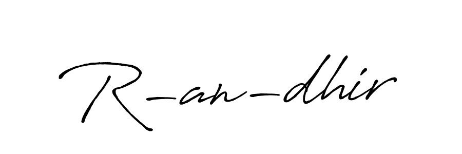 The best way (Antro_Vectra_Bolder) to make a short signature is to pick only two or three words in your name. The name R-an-dhir include a total of six letters. For converting this name. R-an-dhir signature style 7 images and pictures png