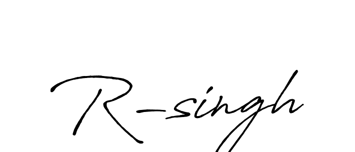 The best way (Antro_Vectra_Bolder) to make a short signature is to pick only two or three words in your name. The name R-singh include a total of six letters. For converting this name. R-singh signature style 7 images and pictures png