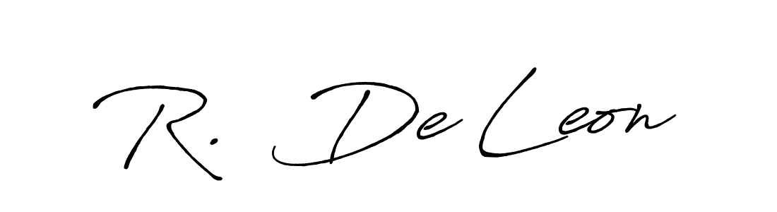 Also You can easily find your signature by using the search form. We will create R.  De Leon name handwritten signature images for you free of cost using Antro_Vectra_Bolder sign style. R.  De Leon signature style 7 images and pictures png