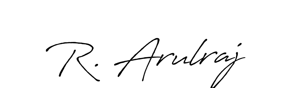 How to make R. Arulraj name signature. Use Antro_Vectra_Bolder style for creating short signs online. This is the latest handwritten sign. R. Arulraj signature style 7 images and pictures png