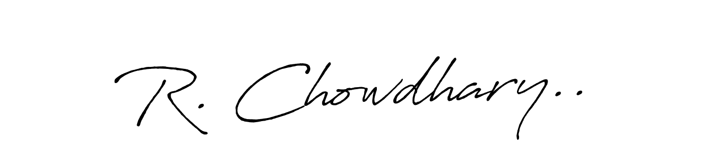 if you are searching for the best signature style for your name R. Chowdhary... so please give up your signature search. here we have designed multiple signature styles  using Antro_Vectra_Bolder. R. Chowdhary.. signature style 7 images and pictures png