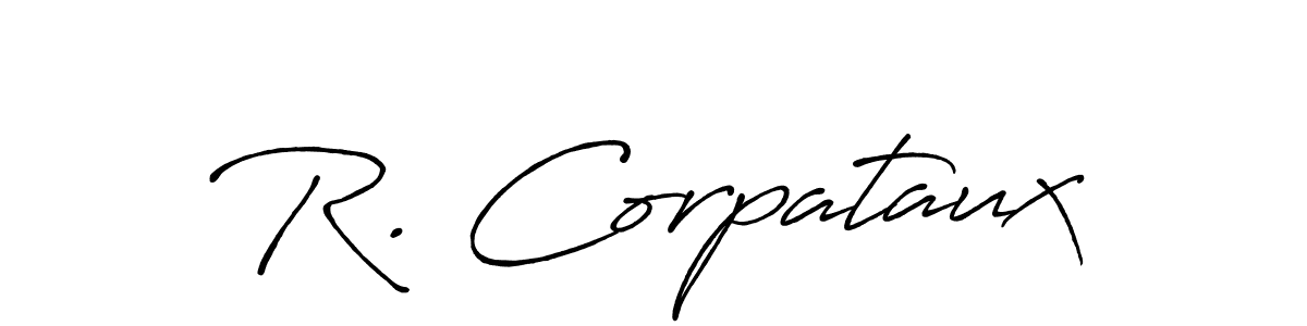 Similarly Antro_Vectra_Bolder is the best handwritten signature design. Signature creator online .You can use it as an online autograph creator for name R. Corpataux. R. Corpataux signature style 7 images and pictures png