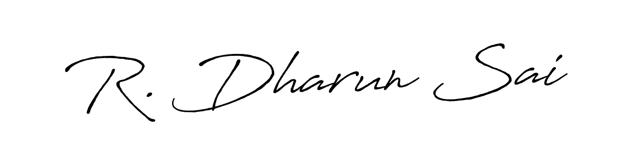You should practise on your own different ways (Antro_Vectra_Bolder) to write your name (R. Dharun Sai) in signature. don't let someone else do it for you. R. Dharun Sai signature style 7 images and pictures png