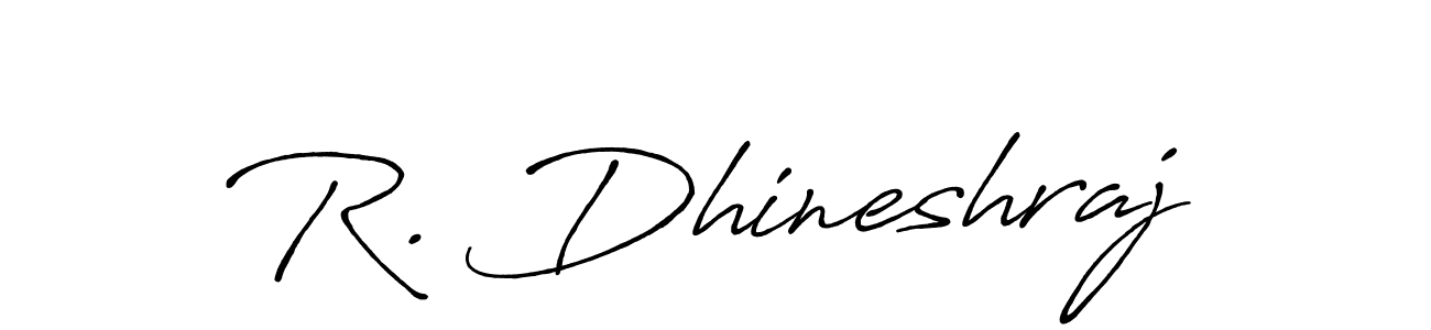 Use a signature maker to create a handwritten signature online. With this signature software, you can design (Antro_Vectra_Bolder) your own signature for name R. Dhineshraj. R. Dhineshraj signature style 7 images and pictures png
