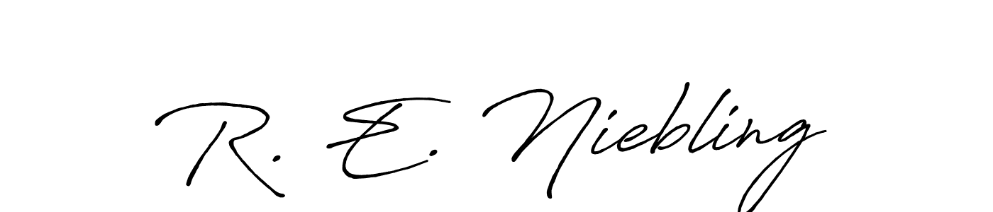 Make a beautiful signature design for name R. E. Niebling. With this signature (Antro_Vectra_Bolder) style, you can create a handwritten signature for free. R. E. Niebling signature style 7 images and pictures png