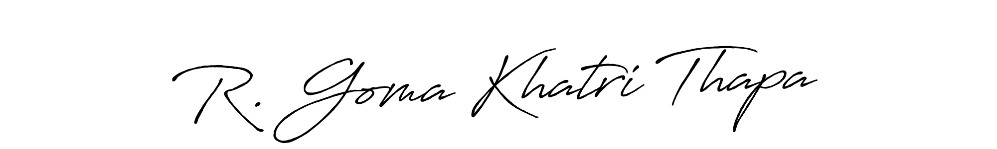 See photos of R. Goma Khatri Thapa official signature by Spectra . Check more albums & portfolios. Read reviews & check more about Antro_Vectra_Bolder font. R. Goma Khatri Thapa signature style 7 images and pictures png