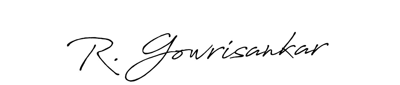 Use a signature maker to create a handwritten signature online. With this signature software, you can design (Antro_Vectra_Bolder) your own signature for name R. Gowrisankar. R. Gowrisankar signature style 7 images and pictures png