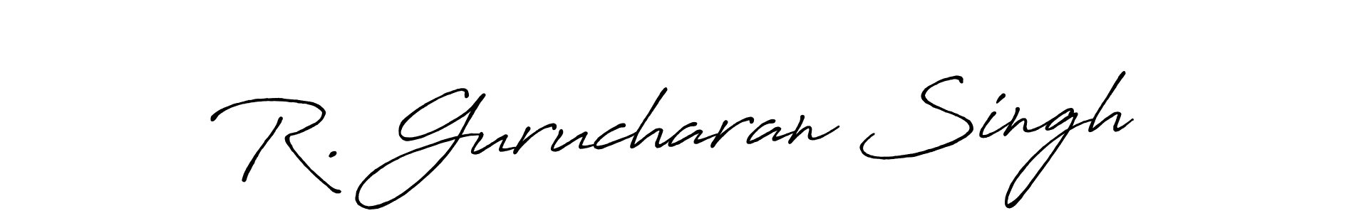 How to make R. Gurucharan Singh name signature. Use Antro_Vectra_Bolder style for creating short signs online. This is the latest handwritten sign. R. Gurucharan Singh signature style 7 images and pictures png