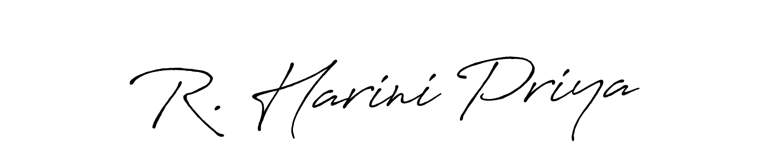 Make a beautiful signature design for name R. Harini Priya. With this signature (Antro_Vectra_Bolder) style, you can create a handwritten signature for free. R. Harini Priya signature style 7 images and pictures png