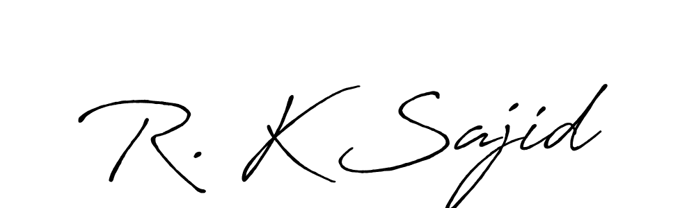 How to make R. K Sajid name signature. Use Antro_Vectra_Bolder style for creating short signs online. This is the latest handwritten sign. R. K Sajid signature style 7 images and pictures png