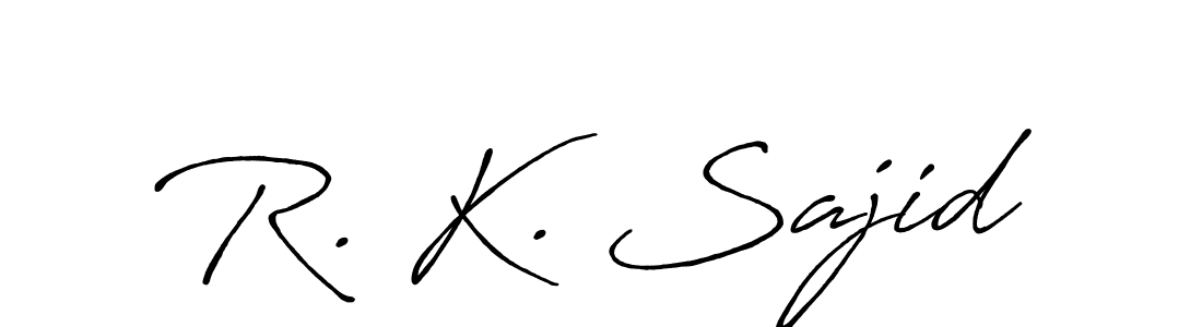 Make a beautiful signature design for name R. K. Sajid. With this signature (Antro_Vectra_Bolder) style, you can create a handwritten signature for free. R. K. Sajid signature style 7 images and pictures png