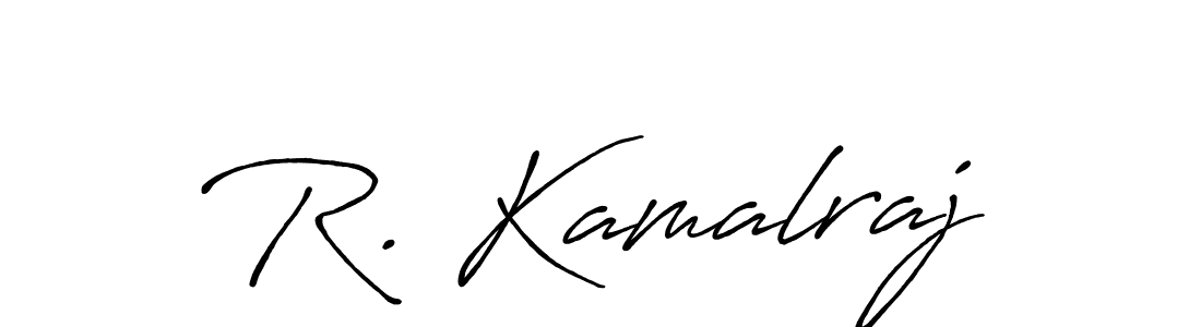 Use a signature maker to create a handwritten signature online. With this signature software, you can design (Antro_Vectra_Bolder) your own signature for name R. Kamalraj. R. Kamalraj signature style 7 images and pictures png