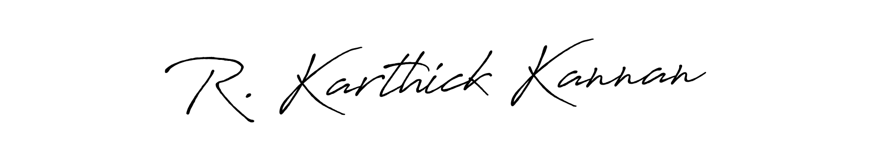 Create a beautiful signature design for name R. Karthick Kannan. With this signature (Antro_Vectra_Bolder) fonts, you can make a handwritten signature for free. R. Karthick Kannan signature style 7 images and pictures png