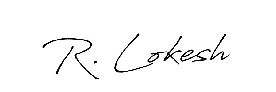 Use a signature maker to create a handwritten signature online. With this signature software, you can design (Antro_Vectra_Bolder) your own signature for name R. Lokesh. R. Lokesh signature style 7 images and pictures png