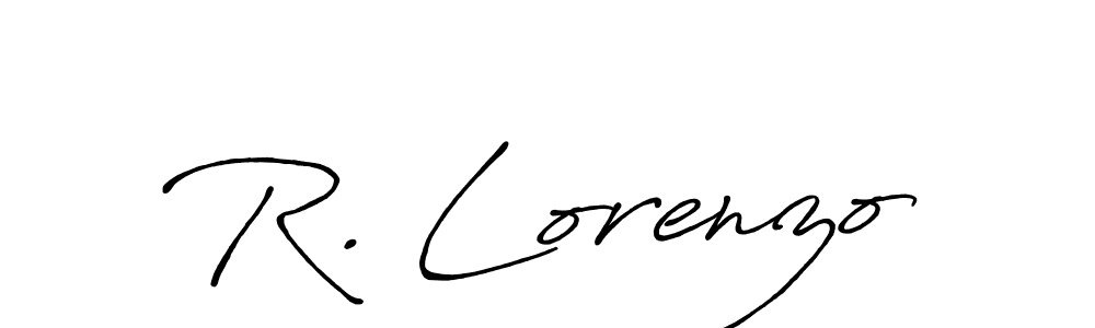 Create a beautiful signature design for name R. Lorenzo. With this signature (Antro_Vectra_Bolder) fonts, you can make a handwritten signature for free. R. Lorenzo signature style 7 images and pictures png